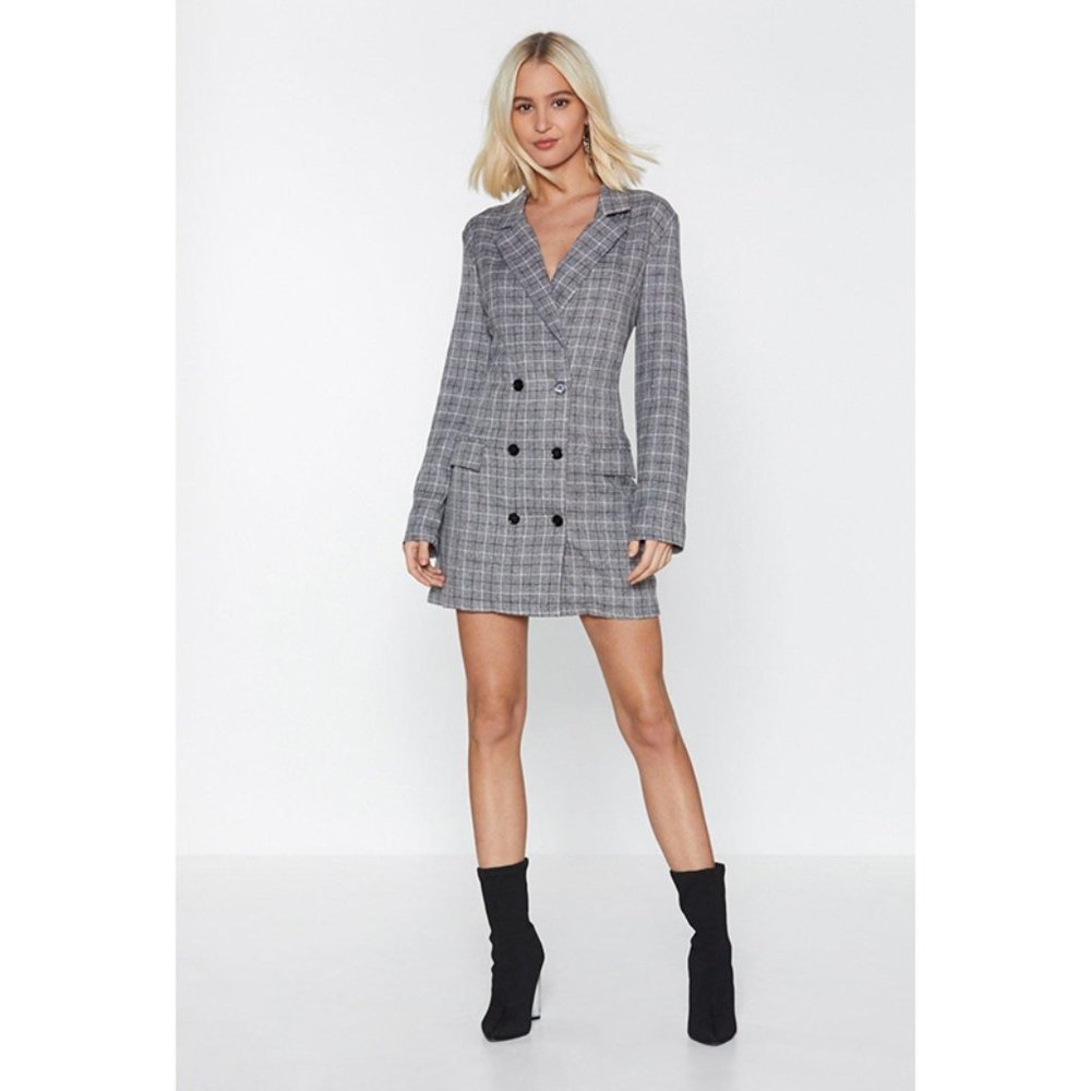 Saint Genies Totally Checked Out Blazer Dress 12